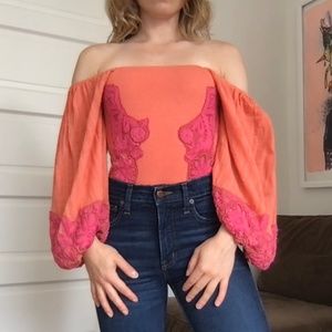 Free People - Beaded Off-the-Shoulder Bodysuit